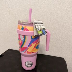 Reduce 40oz Cold 1 Vacuum Insulated Tumbler Mug w Handle Stainless Steel‎ Pink